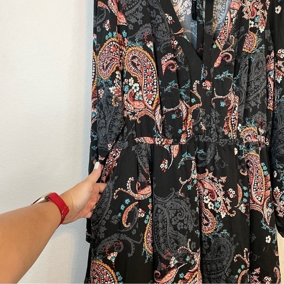 Torrid Midi Challis Skater Dress Black Floral Size 2XL - Picture 11 of 15